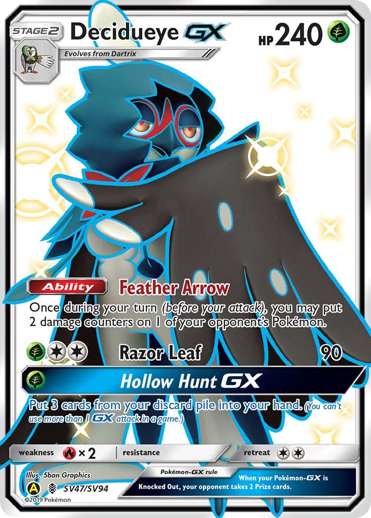 Hidden Fates Decidueye GX Pokémon card